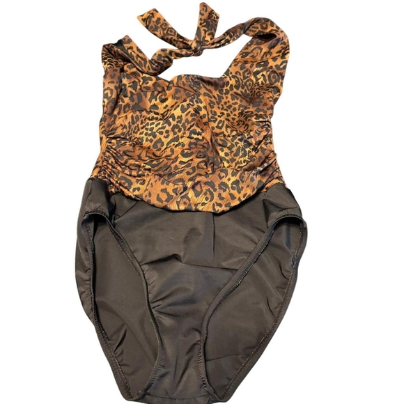 Miraclesuit Women's Brown and Black Leopard Print Swimsuit-one-piece - Picture 1 of 7